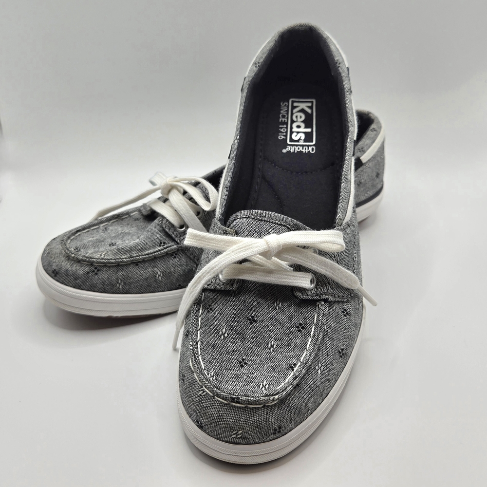 Keds Ortholite Gray Boat Shoes – Size 6